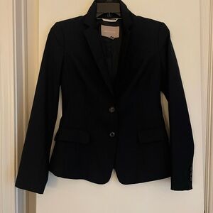 0P: Banana Republic Navy Blue Soft & Lightweight Classic Wool Blazer Fully Lined